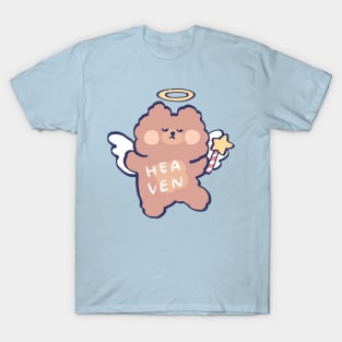 cute kawaii fluffy angel teddy bear with heaven text T-Shirt